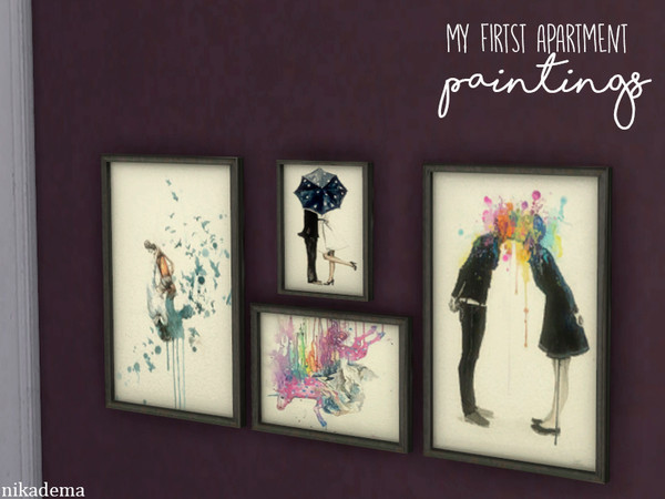 Sims 4 — Nikadema My First Apartment Paintings by nikadema — I love these images so I decided to use them for this young