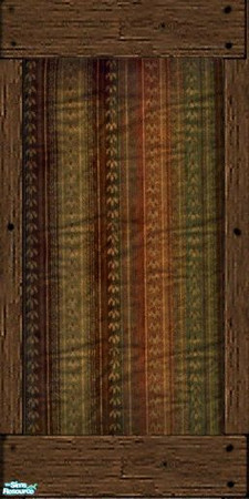 Sims 2 — Medieval Handcrafted Fabric Walls - 4 by galilea — Handcrafted, multi-colored striped, cotton wall covering with