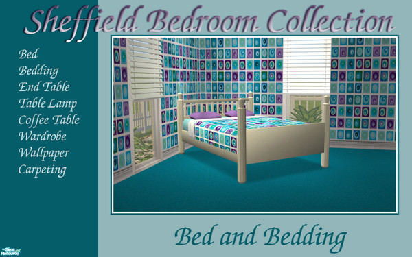Sims 2 — Sheffield Double Bed - White by lwilfong — This recolor of the Sheffield Double Bed was hand carved from white