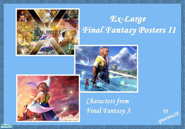 Sims 2 — Ex-Large Final Fantasy Posters II by queenie28 — More ex-large final fantasy posters for you, based on