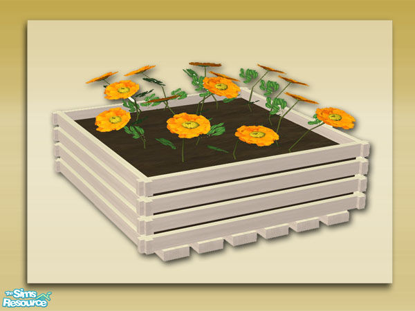 Sims 2 — Summer Days - Square Planter by Shakeshaft — Part of a new Patio Set for your Sims to brighten up their gardens,