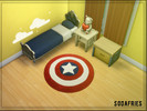Sims 4 — Captain America rug by sodafries — Captain America's shield round shaped rug.