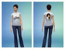 Sims 4 — Selena T-Shirt by uhwhathappenwas — Recolor of T-Shirt Crew. I've made 2 fan shirts for Selena Fans. Sims can go