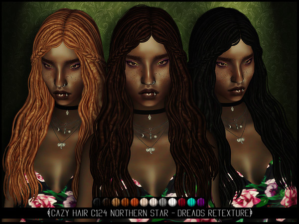 Sims 4 — Blahberry Pancake - Cazy Hair c124 NS - Dreads Retexture by Blahberry_Pancake — MESH NEEDED: