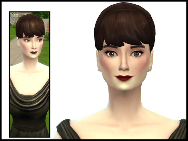 Sims 4 — SimActors: Audrey Hepburn Skin by Witchbadger — A female sim skin featuring the face of Audrey Hepburn. For ages