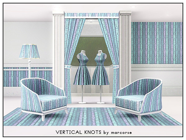 Sims 3 — Vertical Knots_marcorse by marcorse — Fabric pattern: vertical 'knotty' design in pink, aqua and blue