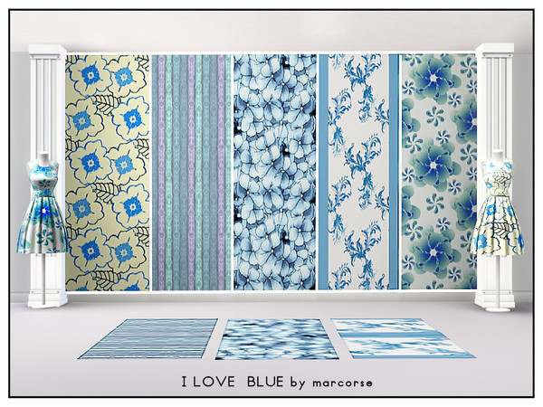 Sims 3 — I Love Blue_marcorse. by marcorse — Blue is such a versatile colour . . and I love it! here are five Fabric