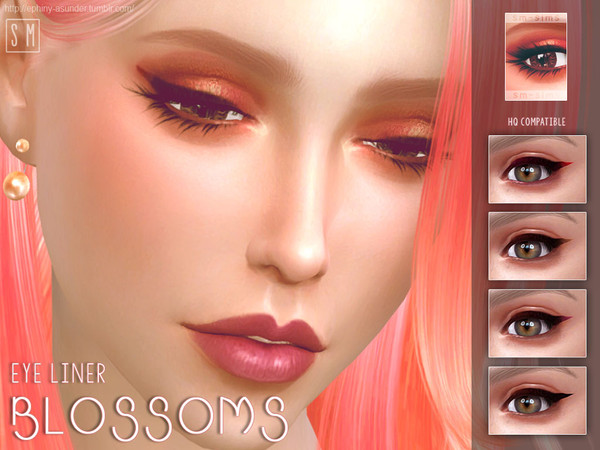 Sims 4 — [ Blossoms ] - Eyeliner by Screaming_Mustard — A simple, coloured tip eyeliner for any look. ~~ For females,