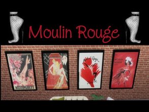 Sims 4 — Moulin Rouge by wytewynter — 4 posters depicting playbills to Paris' most notorious venue.Requires Dining Out
