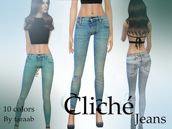 Sims 4 —  by taraab — A new set of jeans that come in 10 colors. Available for teen to elders and has its own thumbnail