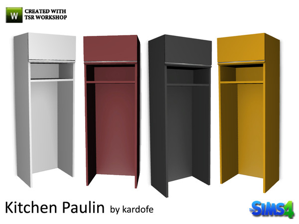 Sims 4 — kardofe_Kitchen Pauline_Refrigerator cover by kardofe — Cabinet to cover the refrigerator, in high gloss