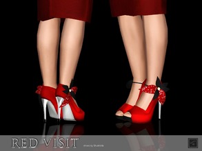 Sims 3 — Shoes Red visit by Shushilda2 — Shoes with crystals on platform - new mesh - 3 recolourable channels 