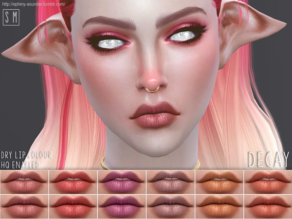 Sims 4 — [ Decay ] - Nude Matte Lipstick by Screaming_Mustard — A dryer, matte lip colour for everyday. Comes in 6
