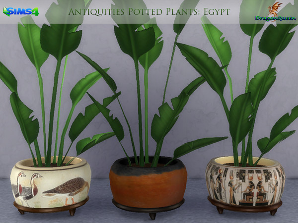 Sims 4 — Antiquities Potted Plants: Egypt by DragonQueen — Beautiful Egyptian artifacts from antiquity become stylish