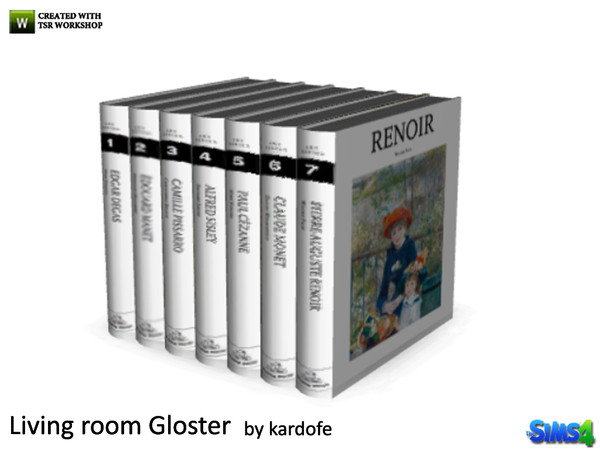 Sims 4 — kardofe_Living room Gloster_Books by kardofe — Group of seven books, decorative 