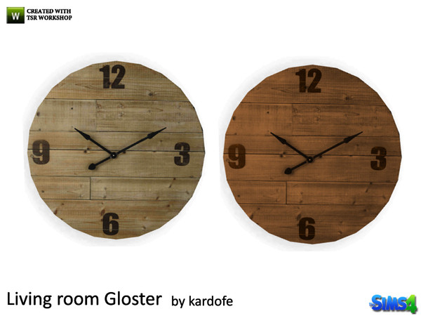 Sims 4 — kardofe_Living room Gloster_Clock by kardofe — Wall clock, made of wooden boards 