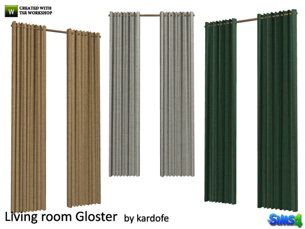 Sims 4 — kardofe_Living room Gloster_Curtains by kardofe — Curtains separated from each other, so that the sun can pass