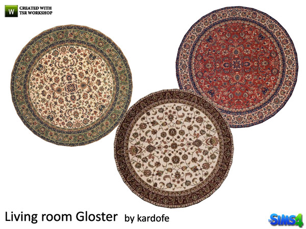 Sims 4 — kardofe_Living room Gloster_Rug by kardofe — Round carpet, in three different textures 
