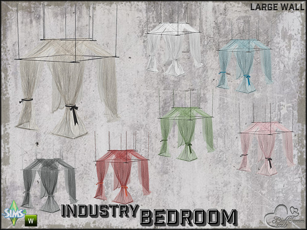 Sims 4 — Bedroom Industry Canopy for Large Wall by BuffSumm — Part of the *Industry Series*