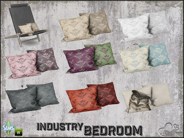 Sims 4 — Bedroom Industry Pillow for Livingchair by BuffSumm — Part of the *Industry Series*