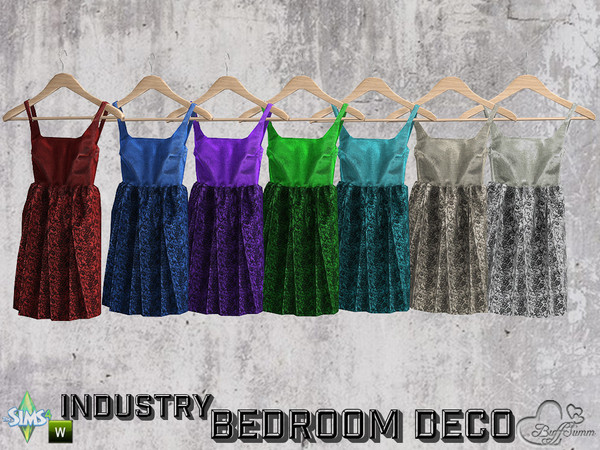 Sims 4 — Bedroom Industry Deco Hanging Dress v2 by BuffSumm — Part of the *Industry Series*