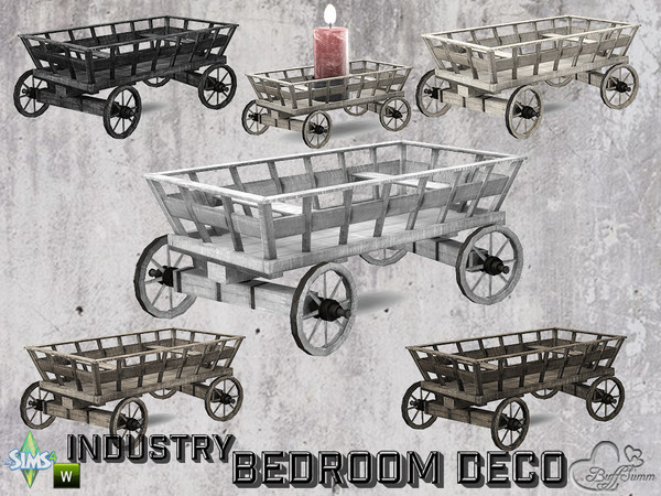 Sims 4 — Bedroom Industry Deco Wagon for Candle by BuffSumm — Part of the *Industry Series*