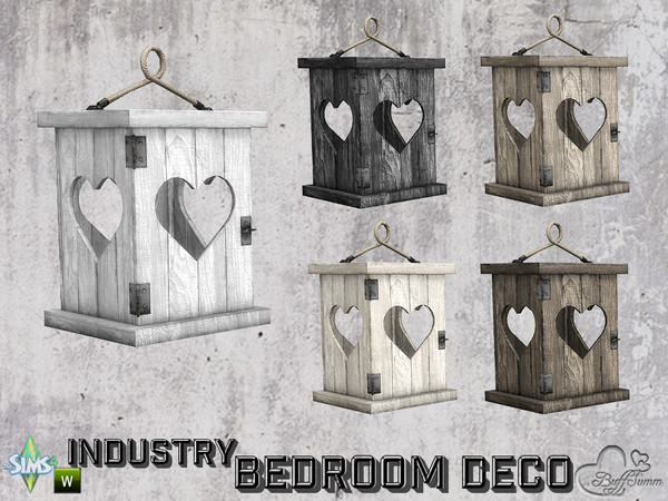 Sims 4 — Bedroom Industry Deco Lantern 'Heart' by BuffSumm — Part of the *Industry Series*