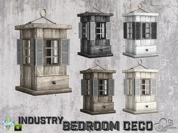 Sims 4 — Bedroom Industry Deco Lantern 'House' v2 by BuffSumm — Part of the *Industry Series*