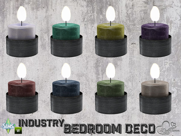 Sims 4 — Bedroom Industry Deco Candle v1 by BuffSumm — Part of the *Industry Series*