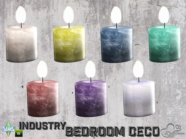 Sims 4 — Bedroom Industry Deco Candle v2 by BuffSumm — Part of the *Industry Series*