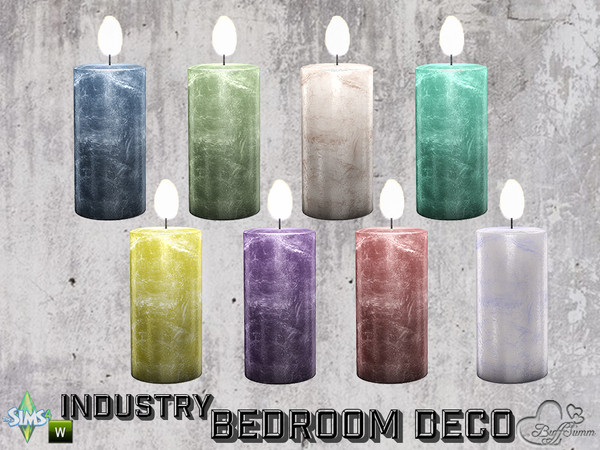 Sims 4 — Bedroom Industry Deco Candle v4 by BuffSumm — Part of the *Industry Series*