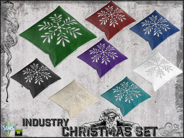Sims 4 — X-Mas Industry Pillow (for Floor) by BuffSumm — Part of the *Industry Series*
