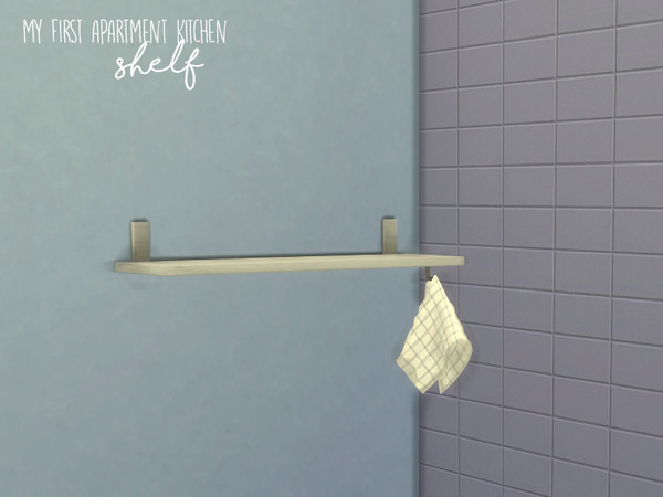 Sims 4 — Nikadema My First Apartment Kitchen Shelf by nikadema — I've done this shelf with some kitchen clothing to dress