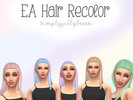 Sims 4 — EA Hair Recolor - simplyjillybeeen - Get Together needed by simplyjillybeeen — Colors: Lavender, Light Blue, Sea