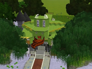 Sims 3 — Dragon/Castle House by quiviria_ — It's supposed to look like a castle with a dragon sitting on top of it. The