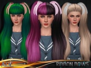 Sims 3 — Ade - Martinez Ribbon Bows by Ade_Darma — Mealnie's Ribbon Bows, full recolorable in game and it's in accessory
