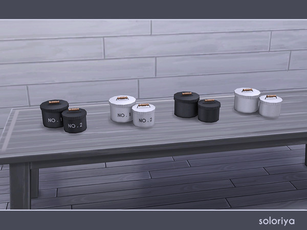 Sims 4 — Mona Round Boxes by soloriya — Two round boxes with text and without. 4 variations. Part of Mona set. Category: