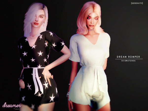 Sims 4 — [DREAMER COLLECTION] Dream Romper by serenity-cc — - 38 swatches (solid colors + patterns) - HQ compatible - new