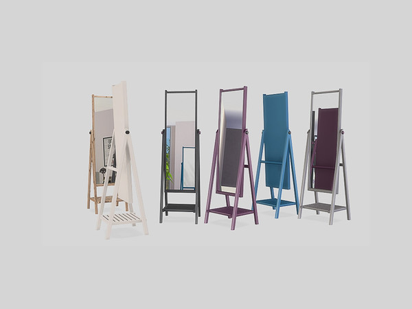 Sims 4 — Bedroom Yodern - Mirror  by ung999 — Bedroom Yodern - Mirror Free Standing Color Options : 6 Located at : Decor