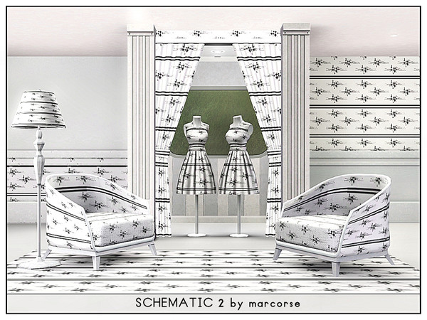 Sims 3 — Schematic 2 _marcorse by marcorse — Geometric pattern: schematic type diagram in black on white