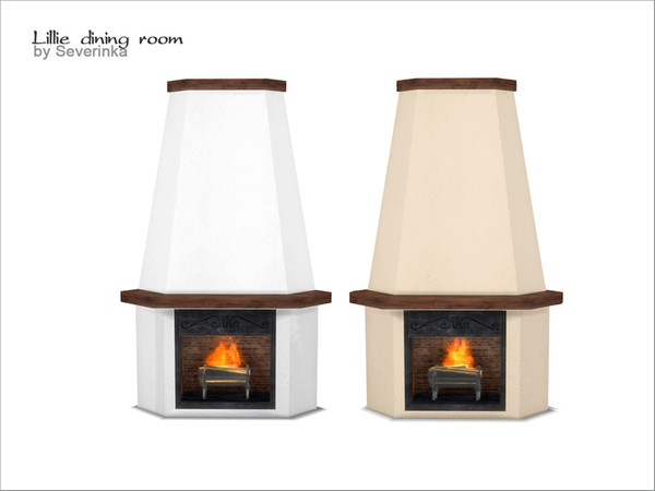 Sims 4 — [Lillie dining] - corner fireplace tall by Severinka_ — Corner fireplace for medium or tall walls From the set