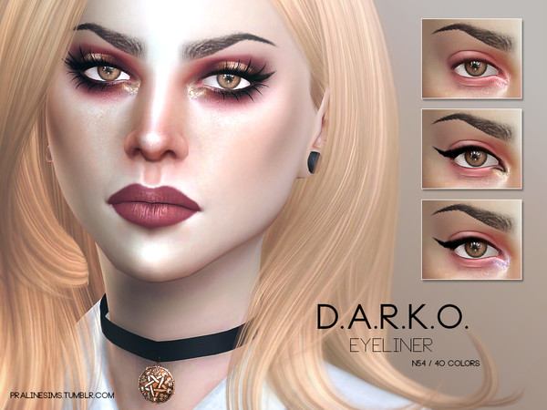 Sims 4 — D.A.R.K.O. Eyeliner N54 by Pralinesims — Eyeliner in 40 colors