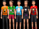 Sims 4 — Tokidoki T-Shirts V1 (child) by supastastatus — Tokidoki T-shirts for children. Comes in 5 different colours and