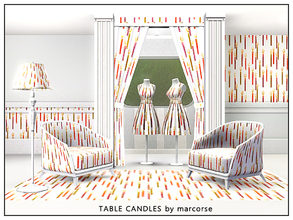 Sims 3 — Table Candles_marcorse by marcorse — Themed pattern - striped candles for the Christmas dinner table. 