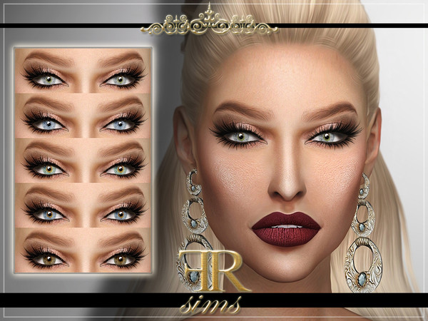 Sims 4 — Eyes N02 by FashionRoyaltySims — Standalone Custom thumbnail 5 colors HQ texture Compatible with HQ Mod Preview