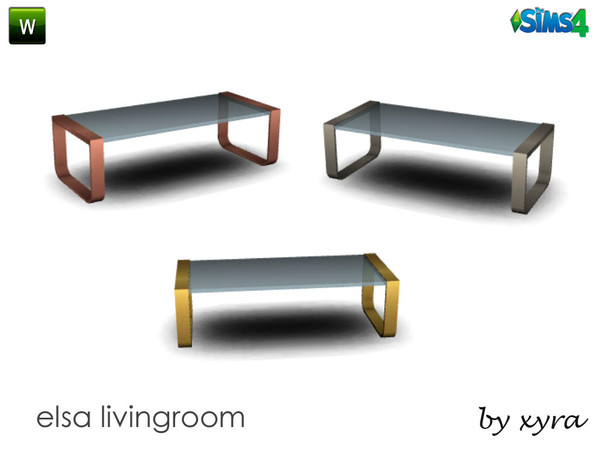 Sims 4 — Elsa coffee table by xyra332 — coffee table, is new mesh and is in 3 different colors. Belongs to the set Elsa