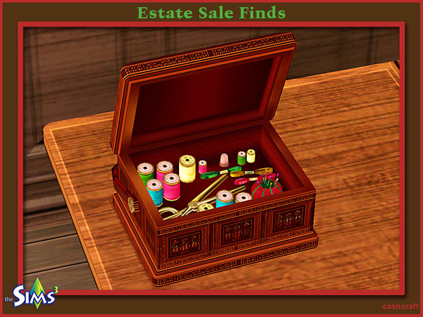 Sims 3 — Estate Sale Finds Basket with Stuff by Cashcraft — It's another vintage Victorian sewing basket filled with lots