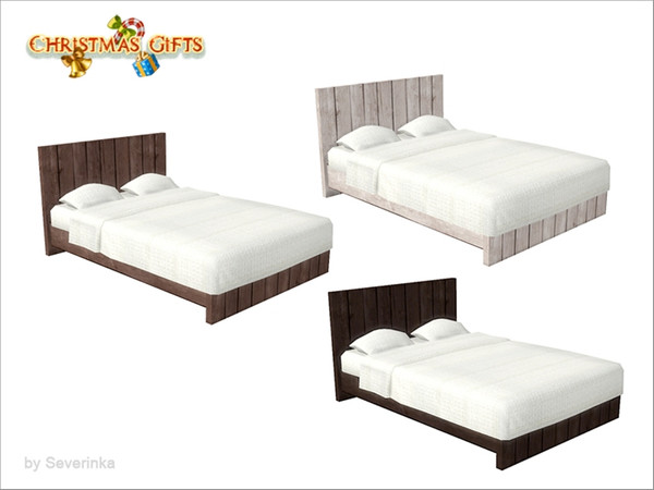 Sims 4 — [Christmas Bedroom] - double bed FIX by Severinka_ — Double bed From the set of 'Christmas bedroom' 3 colors