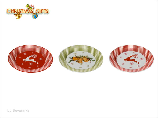 Sims 4 — [Christmas Dishes] - plate by Severinka_ — Plate From the set of 'Christmas dishes' 3 colors