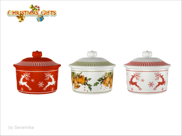Sims 4 — [Christmas Dishes] - sugar-bowl by Severinka_ — Sugar-bowl From the set of 'Christmas dishes' 3 colors